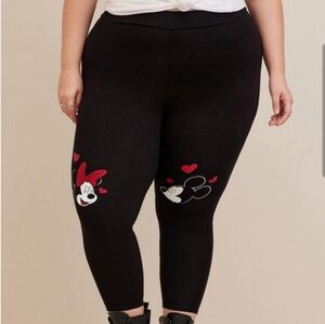 Disney Mickey And Minnie Crop Signature Waistband Premium Legging